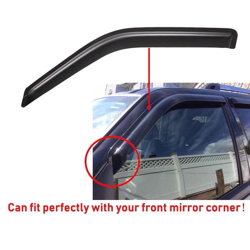 Lightronic Extra Durable Outside-Mount Auto Vent Window Visor, Fits 1997-2017 Ford Expedition, 1998-2017 Lincoln Navigator, UV Protection Rain Guard, Original Wind Deflector, No-Drill, Smoke, 4-Pcs - Image 4